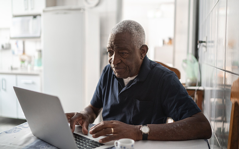 man using a laptop